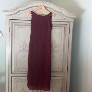 Ann Taylor burgundy maxi cocktail dress
